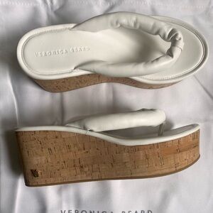 Veronica Beard Cork Wedge Platform sandal size 8.5 New